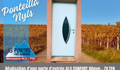 LES PORTES DES ALBERES - Réalisation d'une porte d'entrée alu à Ponteilla-Nyls